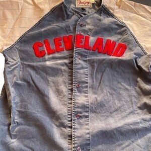 Vintage Mirage First String Cooperstown Collection Cleveland Indians Jersey Sz L